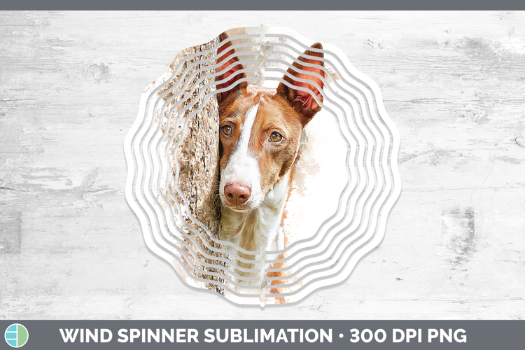 Podenco Canario Dogs 05 Tree Peek Wind Spinner Sublimation D