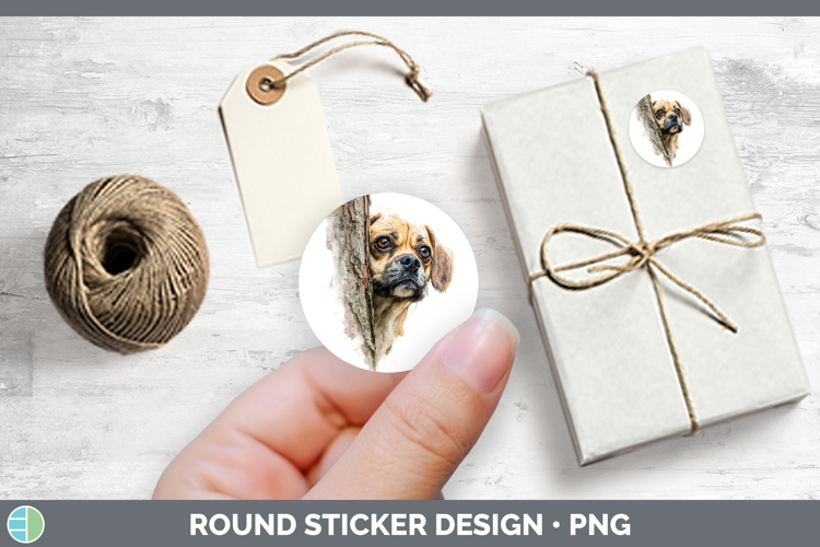 Puggle Dogs 05 Tree Peek Stickers Design