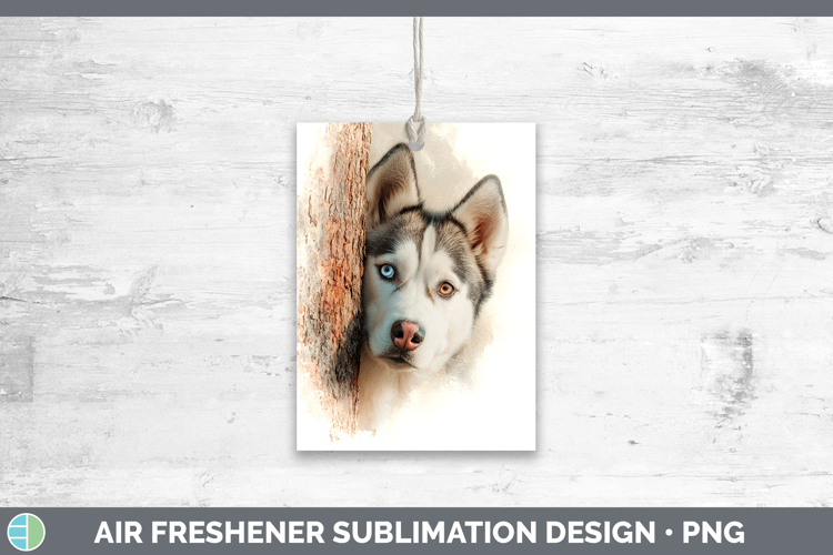 Siberian Husky Dogs 05 Tree Peek Air Freshener Sublimation D