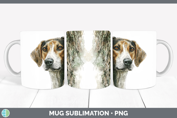 Warren Hound Dogs 05 Tree Peek Mug Wrap Sublimation Design