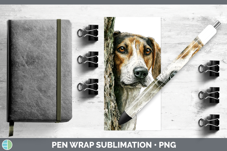 Warren Hound Dogs 05 Tree Peek Pen Wrap Sublimation Design