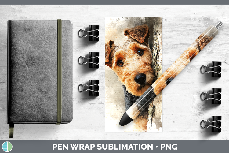 Welsh Terrier Dogs 05 Tree Peek Pen Wrap Sublimation Design