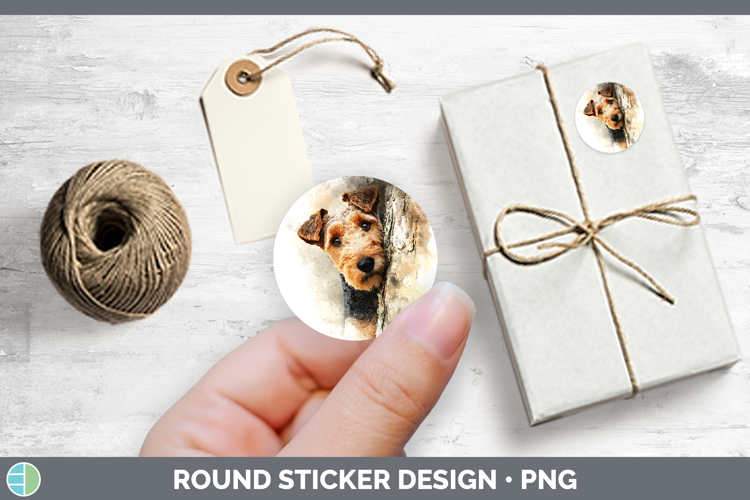 Welsh Terrier Dogs 05 Tree Peek Stickers Design