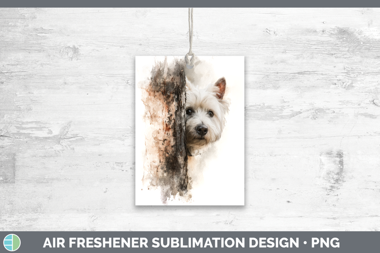 White Highland Terrier Dogs 05 Tree Peek Air Freshener Subli