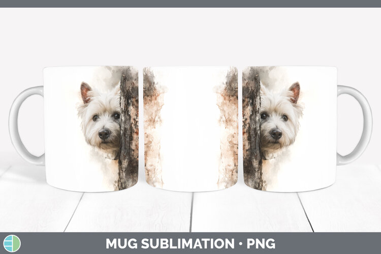GorgeousDogs 05 Tree Peek Mug Wrap design.