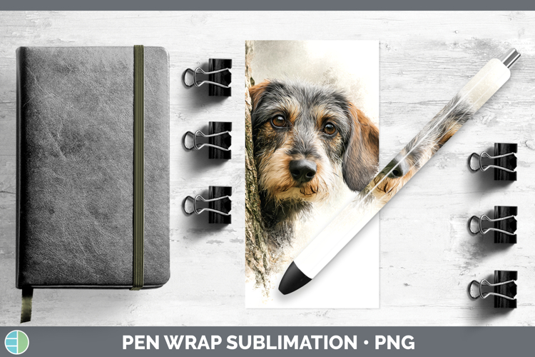 Wire Haired Dachshund Dogs 05 Tree Peek Pen Wrap Sublimation