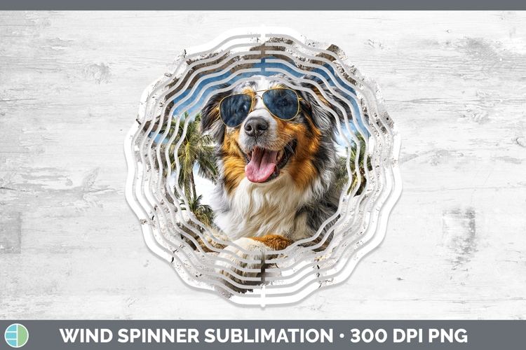 Dogs 3D Palm Tree Hole in he Wall Australian Shepherd Wind S