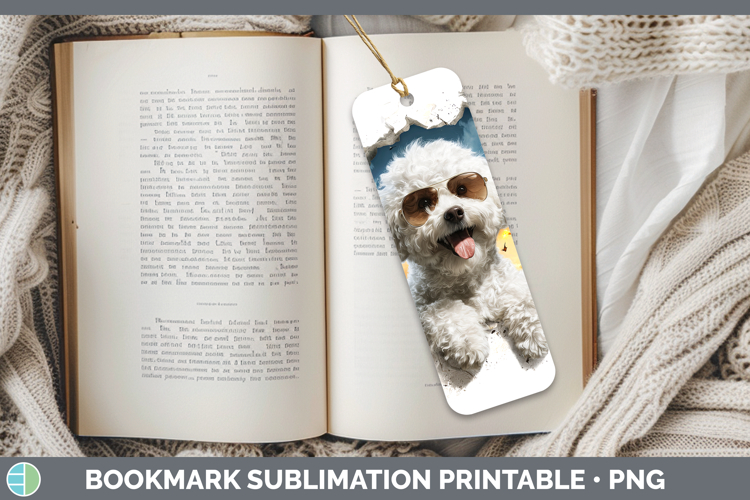 Dogs 3D Palm Tree Hole in he Wall Bichon Frise Bookmark Subl