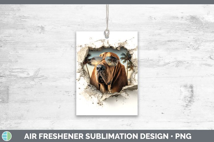 Dogs 3D Palm Tree Hole in he Wall Bloodhound Air Freshener S