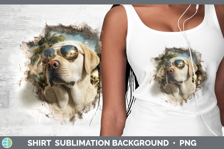 Dogs 3D Palm Tree Hole in he Wall Labrador Retriever Shirt S