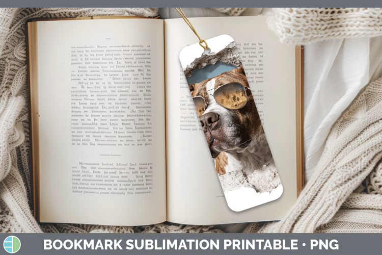 Dogs 3D Palm Tree Hole in he Wall Pit Bull Bookmark Sublimat
