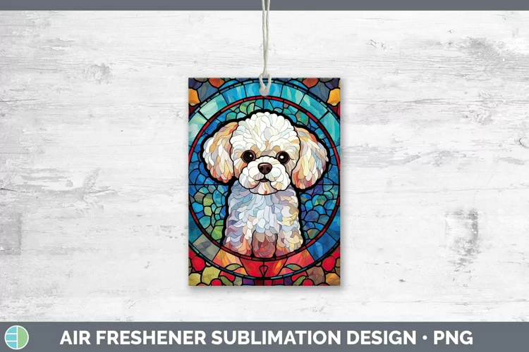 Dogs Stained Glass Bichon Frise Air Freshener Sublimation Ca