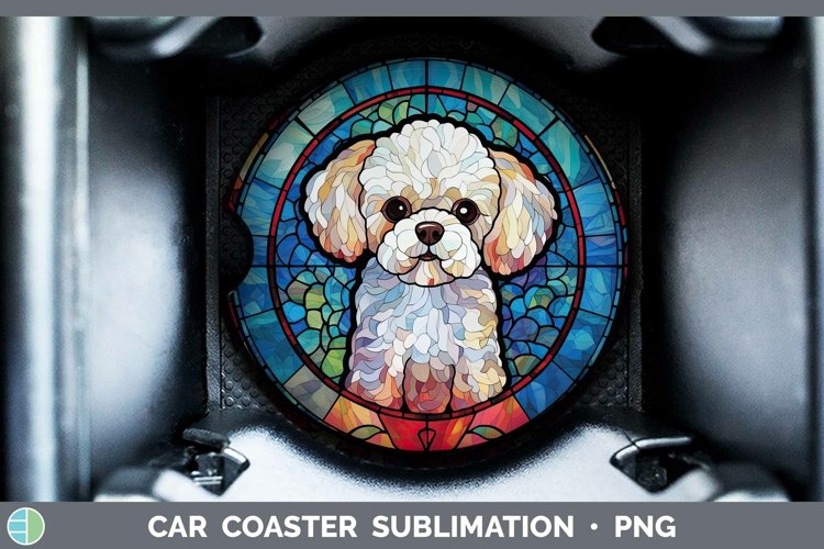 GorgeousDogs Stained Glass Car Coaster design.