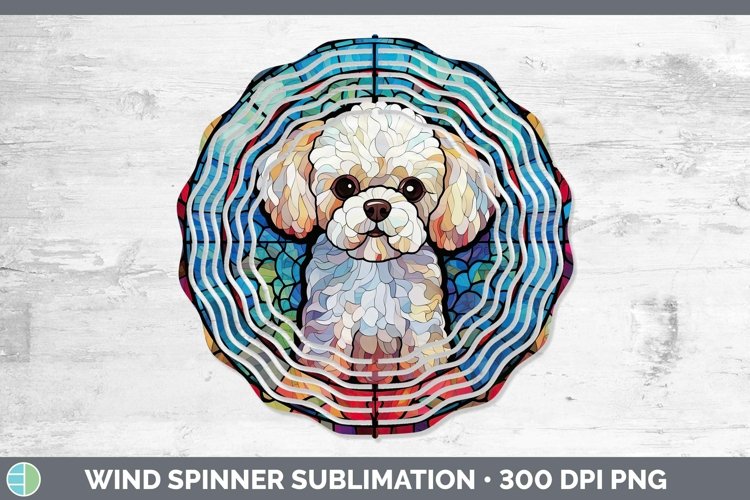 GorgeousDogs Stained Glass Wind Spinner design.