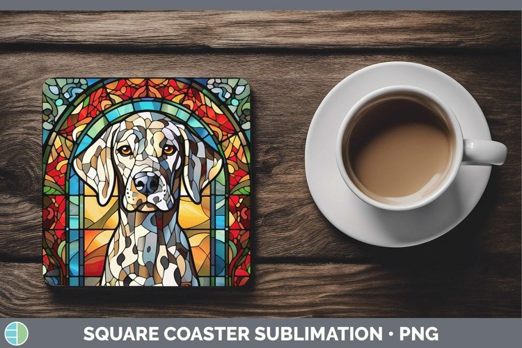 Dogs Stained Glass Dalmatian Square Coaster Sublimation Coas