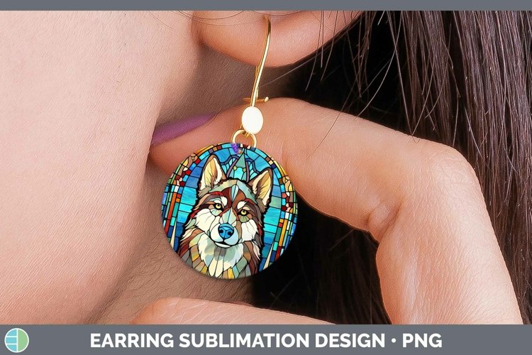 GorgeousDogs Stained Glass Round Earrings design.