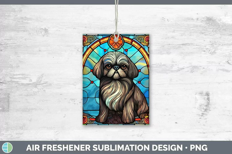 Dogs Stained Glass Pekingese Air Freshener Sublimation Car F