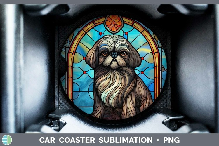 GorgeousDogs Stained Glass Car Coaster design.