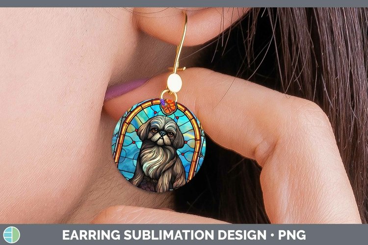 GorgeousDogs Stained Glass Round Earrings design.