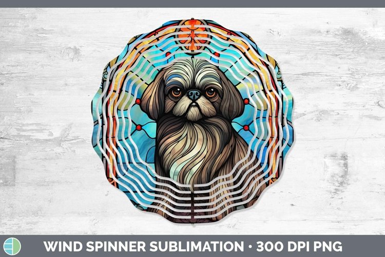 Dogs Stained Glass Pekingese Wind Spinner Sublimation Spinne