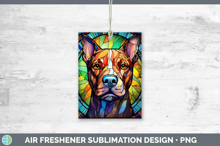 Dogs Stained Glass Pit Bull Air Freshener Sublimation Car Fr