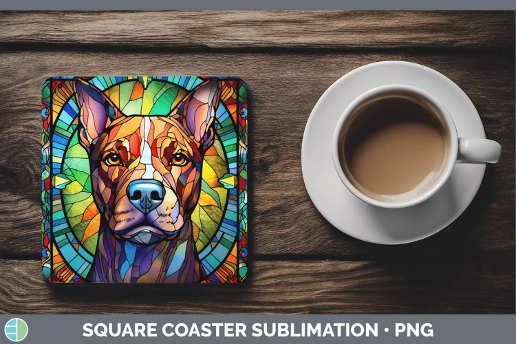 GorgeousDogs Stained Glass Square Coaster design.