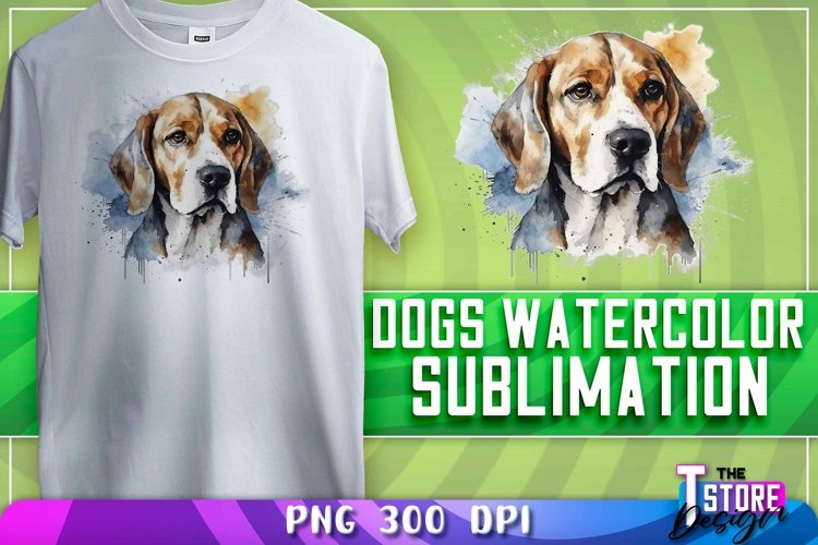 Dogs Watercolor Sublimation | T-Shirt Design | PNG File