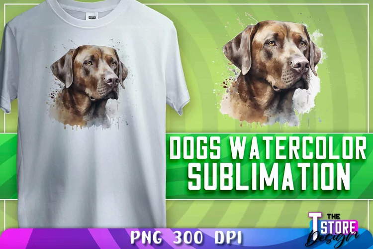 Dogs Watercolor Sublimation | T-Shirt Design | PNG File