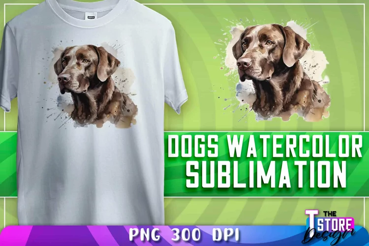 Dogs Watercolor Sublimation | T-Shirt Design | PNG File