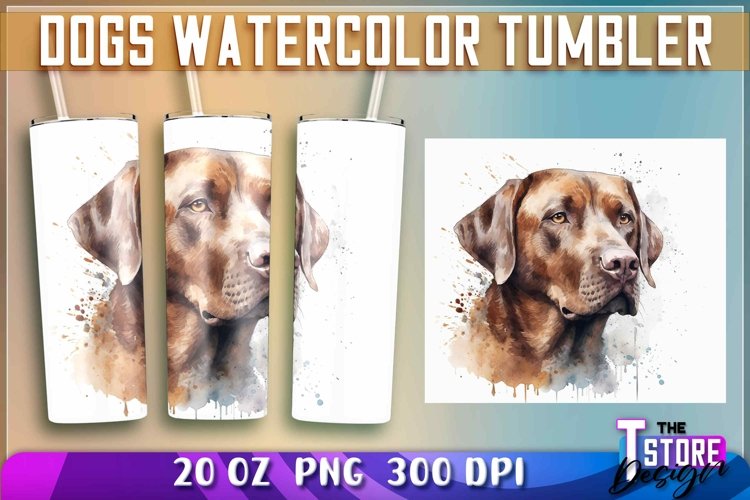 Dogs Watercolor Tumblers Wrap 20 oz. | PNG File | Dog PNG