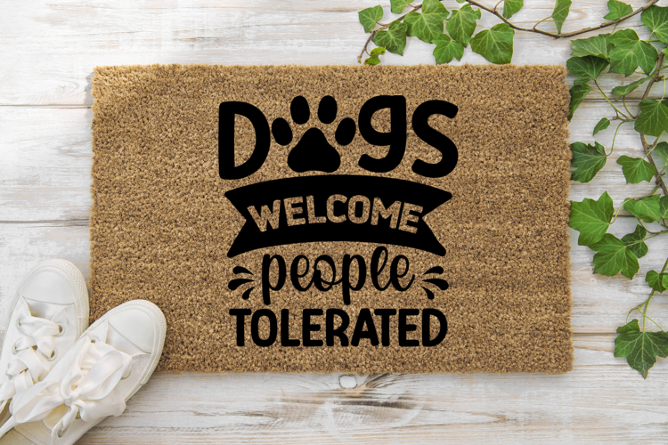 Dogs welcome people tolerated SVG, Dog Doormat SVG