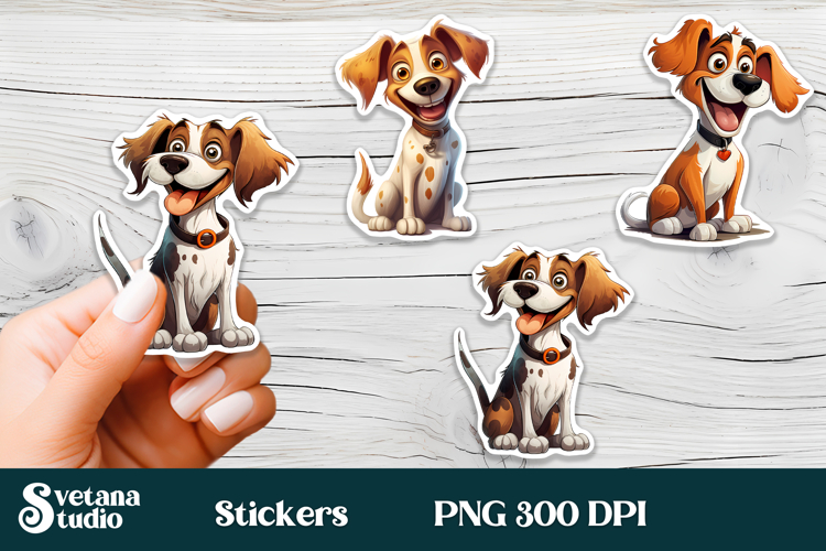 Funny dog stickers printable PNG | Animal sticker PNG design