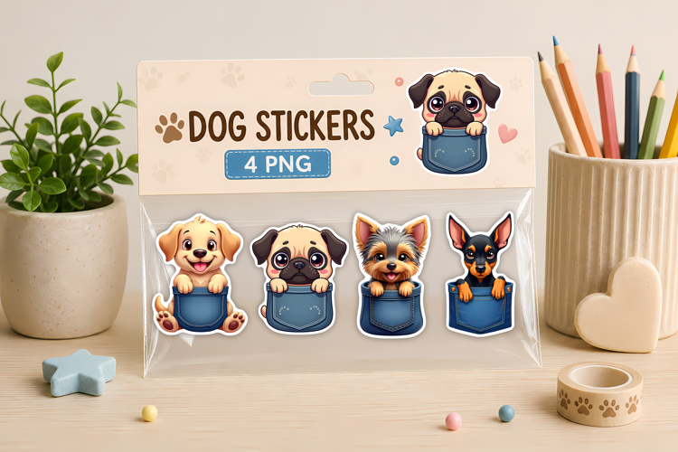 Puppy in Pocket Sticker PNG
