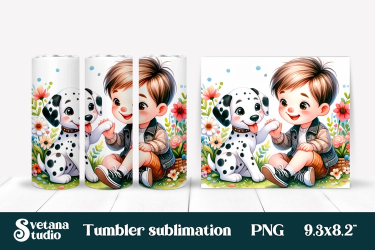 Dalmatian dog tumbler sublimation | Dog kids tumbler