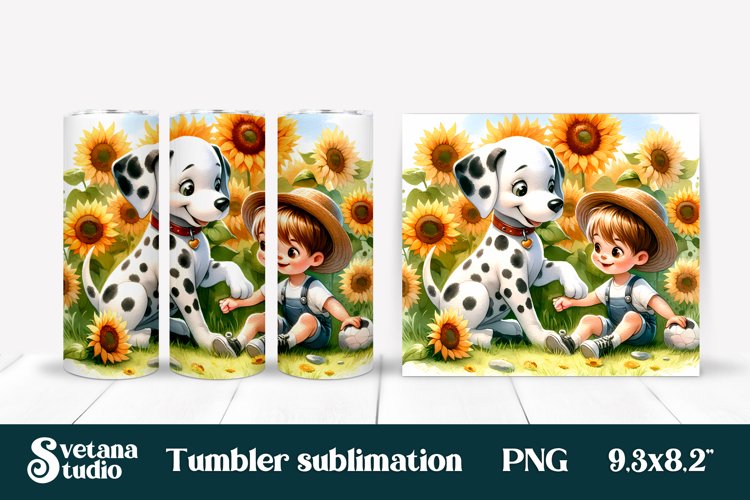 Dalmatian dog tumbler sublimation | Dog kids tumbler wrap