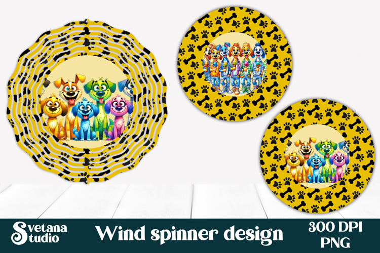 Cute animal wind spinner | Funny dog wind spinner PNG example image 1