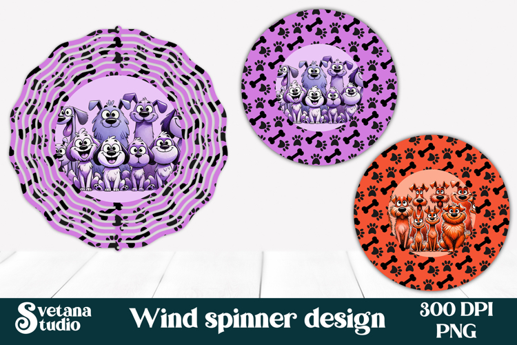 Cute animal wind spinner | Funny dog wind spinner PNG example image 1