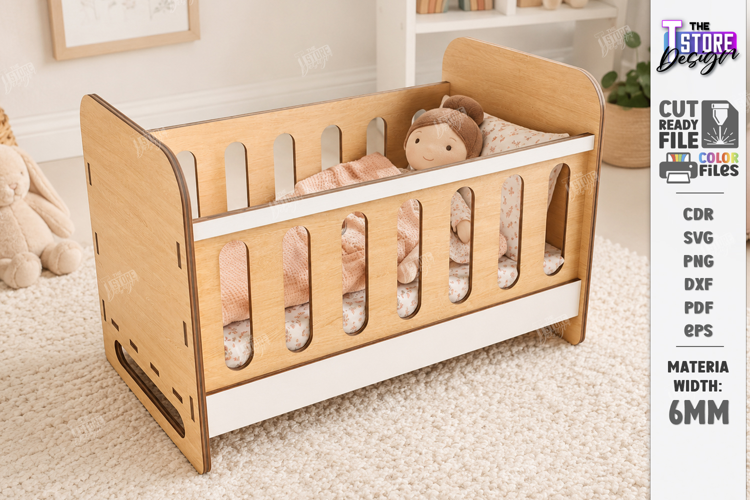 Doll Bed Laser Cut | Miniature Wooden Dollhouse Furniture