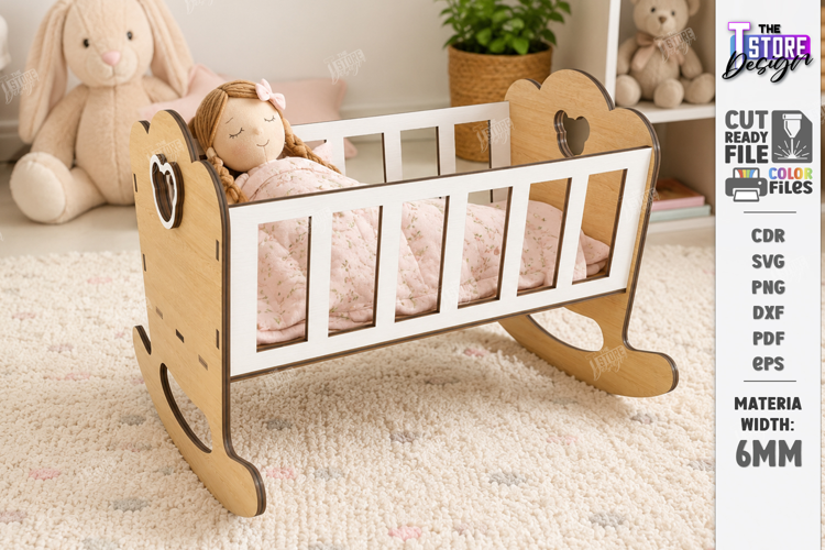 Doll Bed Laser Cut | Miniature Wooden Dollhouse Furniture