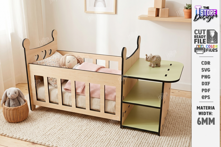 Doll Bed Laser Cut | Miniature Wooden Dollhouse Furniture