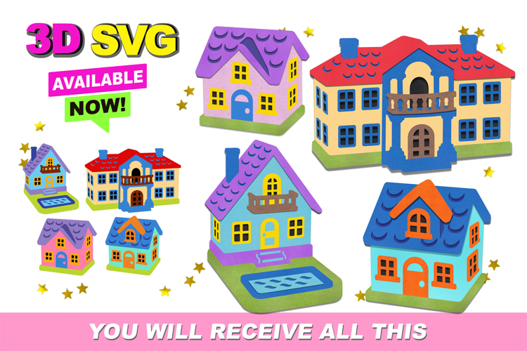 Doll house Elements 3D SVG