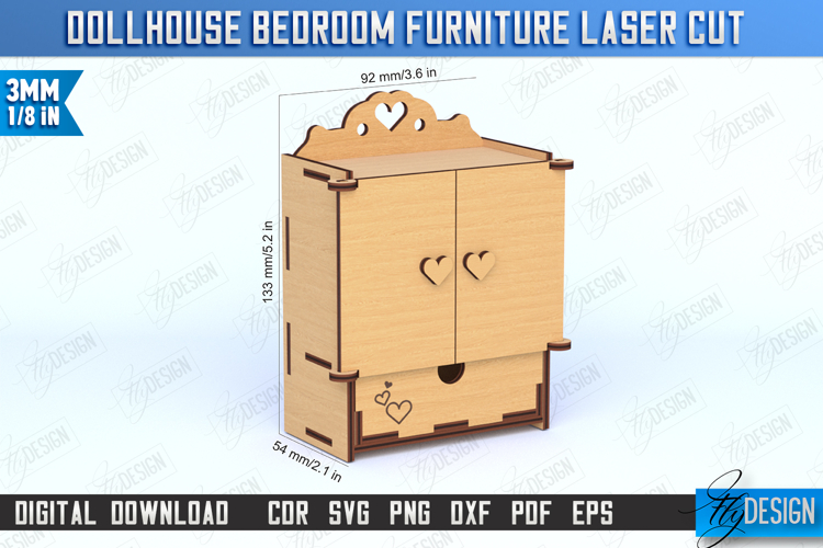 Dollhouse Furniture | Doll Closet | Doll Bedroom | CNC File
