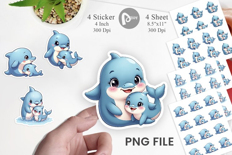 Dolphin Mothers Day Sticker