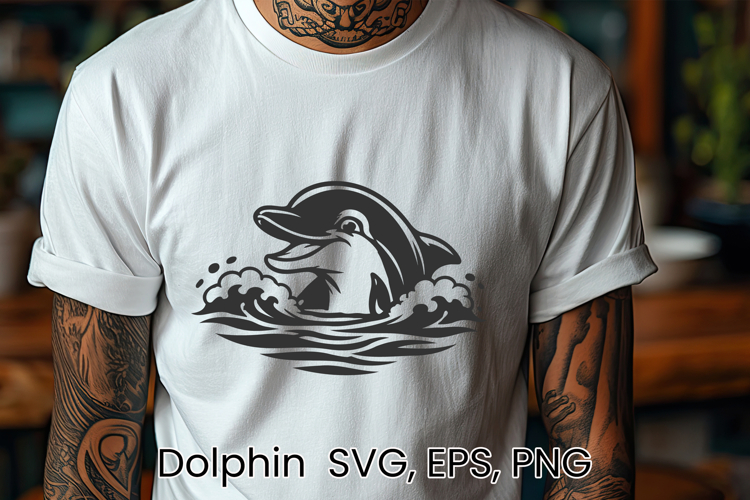 Dolphin SVG design | Sea animal silhouette SVG