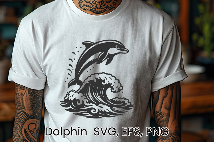 Dolphin SVG design | Sea animal silhouette SVG