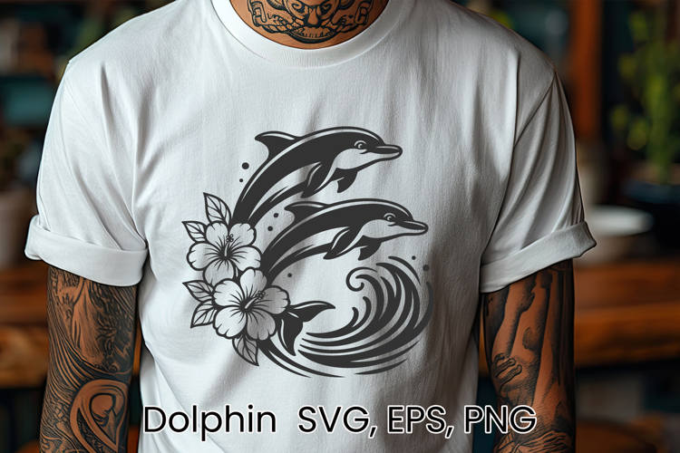 Dolphin SVG design | Sea animal silhouette SVG