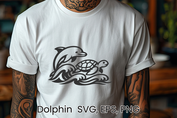 Dolphin SVG design | Sea animal silhouette SVG