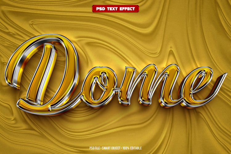 Dome 3D editable text effect