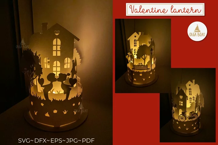 3d Valentine lantern svg cut files