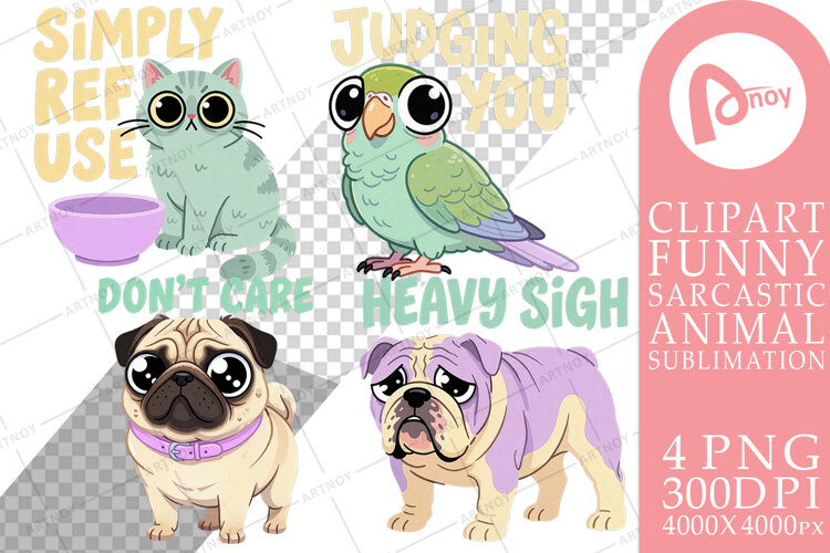 Sarcastic Big-Eye Pets Sublimation example image 1
